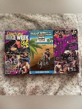 Daytona Bike Week ‘91 & '94 Sturgis VHS Lot Of 3 Biker Tapes Vintage Rare